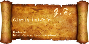 Gierig Helén névjegykártya